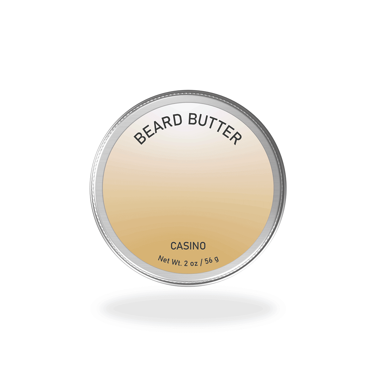 a round tin of beard butter on a white background